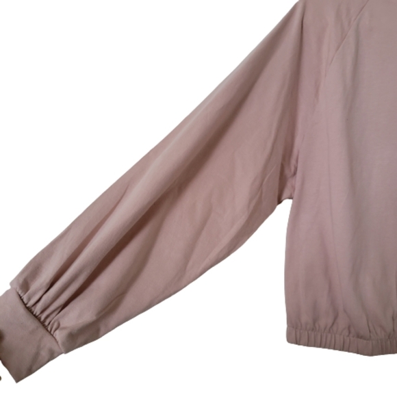 All in favor oversize t-shirt  long sleeve yin yang sweater blush pink beige - Picture 3 of 5